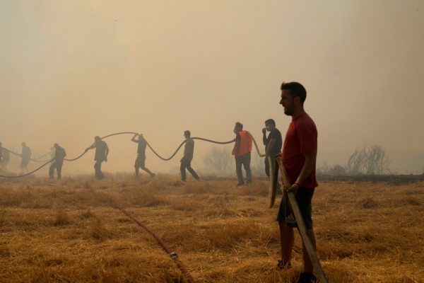 Лесные пожары прорывают леса Греции
